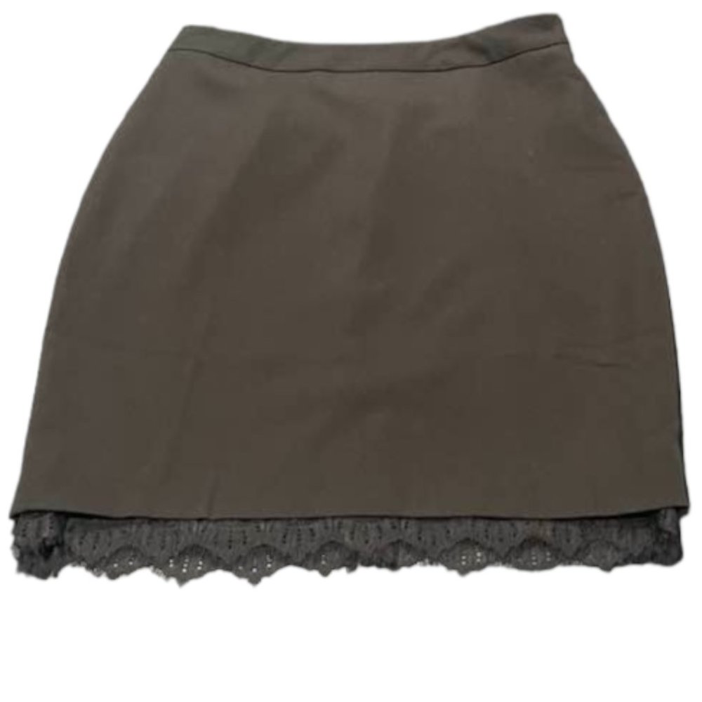 Boston Proper Career Mini Skirt Scalloped Lace Hem Office Capsule Wardro…